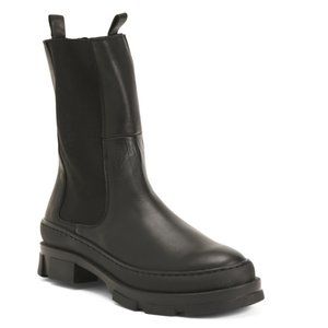 AN OTHER A Black Made In Portugal Leather Chelsea Booties